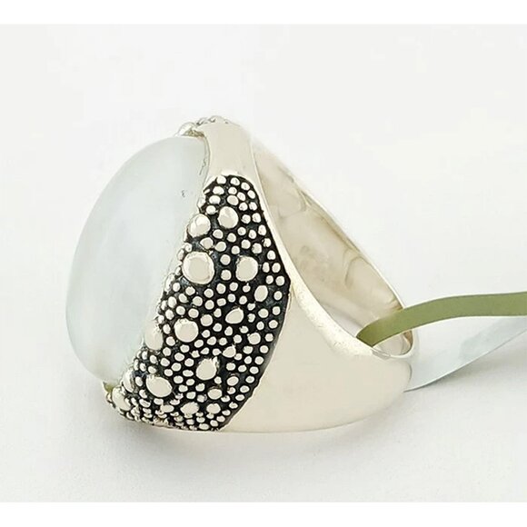 Michael Dawkins Genuine Starry Night White Gemstone Ring Solid .925 Silver - Picture 3 of 5